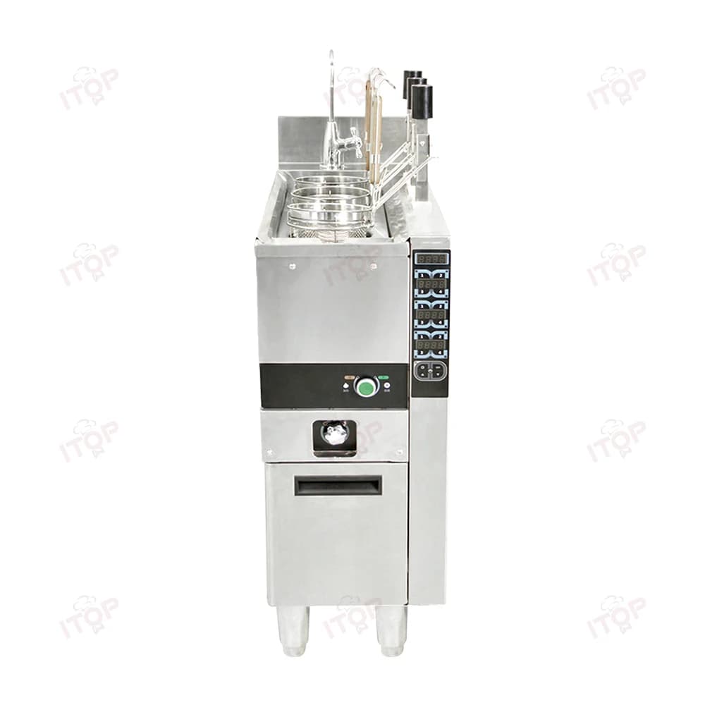 Fornello per noodle automatico commerciale a 3 cestelli Fornello per pasta elettrico da 6000 W Macchina per cucinare noodle Caldaia per noodle in acciaio inossidabile