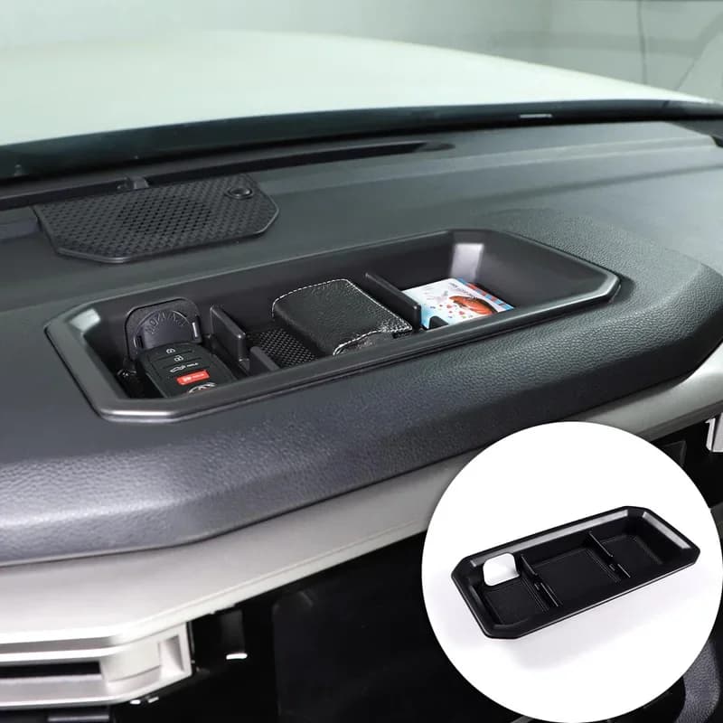 For 2022+ Toyota Tundra Dashboard Storage Box Storage Tray Car Interior Accessories High Quality ABS Production Black 1 Pack