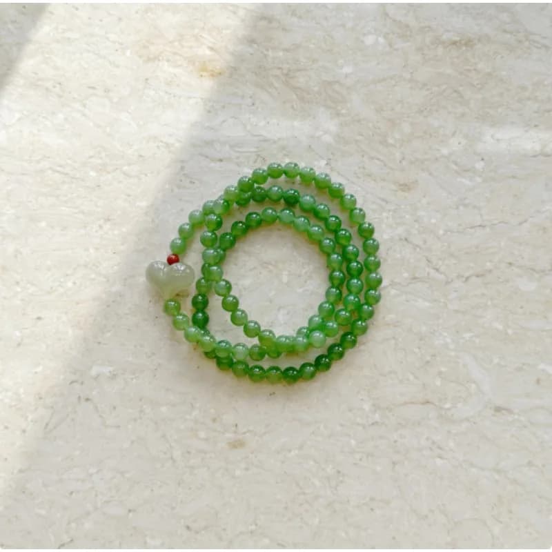 Natural Hetian Jade Jasper and Hetian Jade Skin Peach Love Nanhong Multi Wrap Bracelet for Women Gifts