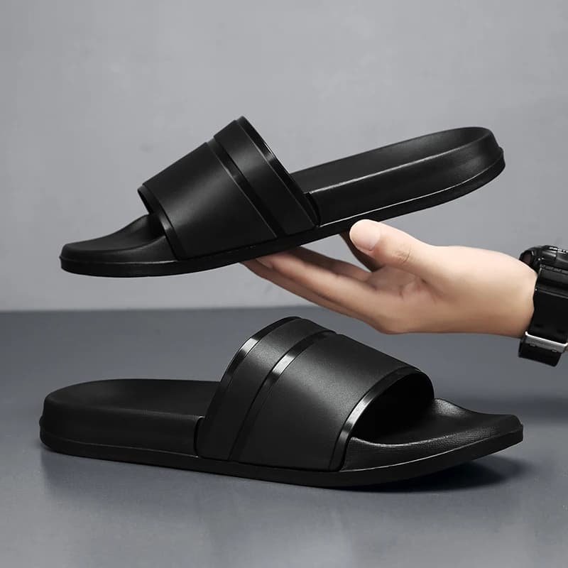 Big Size Men'S Sandals Fashion Casual Men'S Slippers With Thick Soles Light Outdoor Hiking Wading Toe Pinch Men'S Slippers