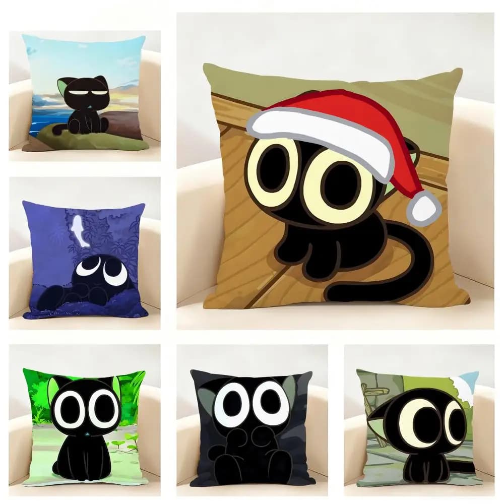 T-The Legend of Hei Cushion Cover Linen Pillowcase Soft for Sofa Bed Home Room Decor