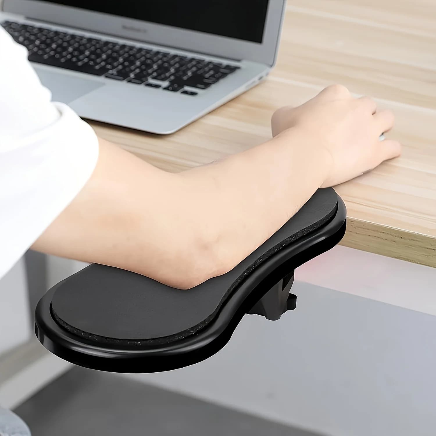 Poggiapolsi con bracciolo ergonomico da 1 pezzo - Prolunga da scrivania per computer in gomma sintetica - Supporto per gomito per sedia da ufficio