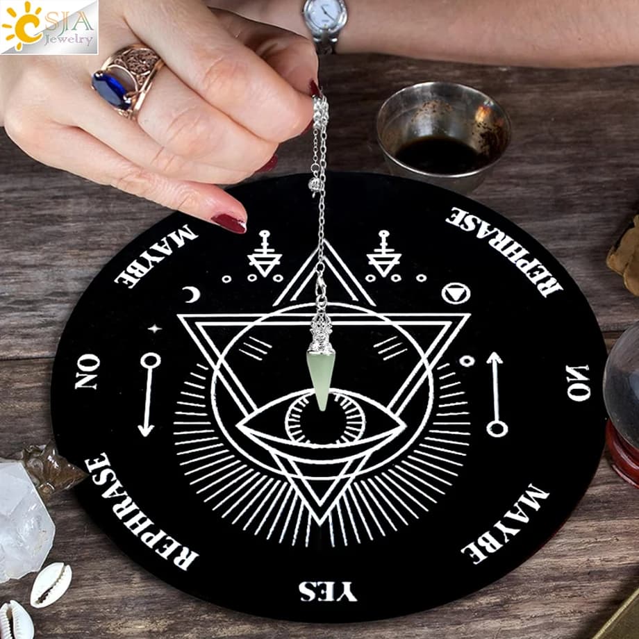 CSJA Radiestesia spirituale Pendolo di cristallo Reiki Pietra naturale Cono Ciondolo Penduli Divinazione Dowsing Penduli Gioielli T077
