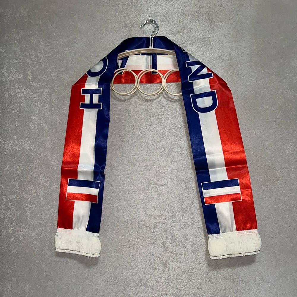 Sky Flag 2026 Netherlands Scarf 14x135cm Double-sided Printed Satin Holland Flag Scarf Tassels for Football, Sports, Events