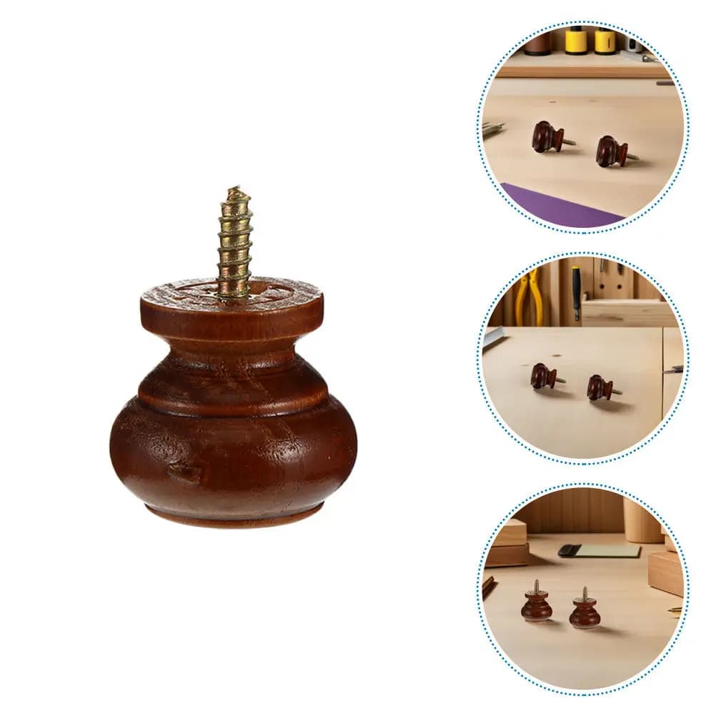 10Pcs Wood Cabinet Knob Round Solid Wood Drawer Pull 2.8cm Self Drilling Single Hole Handle for Wardrobe Dresser Cupboard Rustic