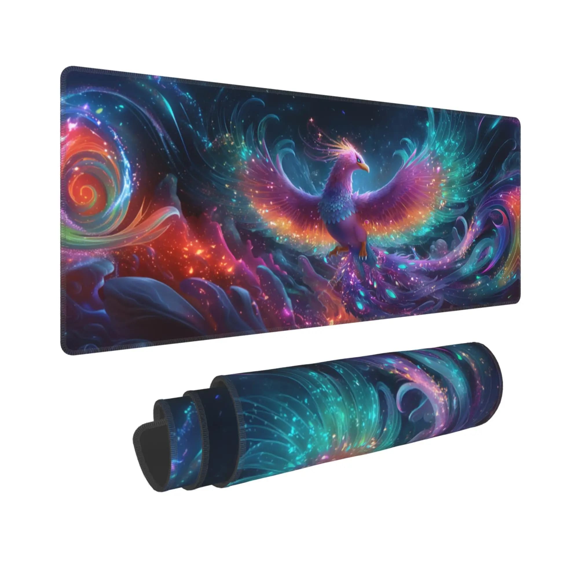 Tappetino da scrivania colorato con motivo Phoenix, graziosa decorazione per il desktop, tappetino per mouse da gioco antiscivolo e impermeabile, il regalo perfetto per gli amici.