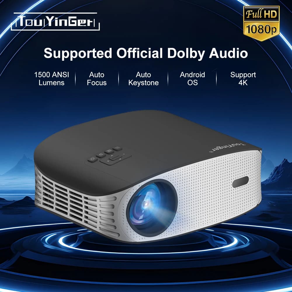 Touyinger ET32 1500ANSI Proiettore Full HD 4K 5G WIFI Home theater Lettore video multimediale Proiettore intelligente