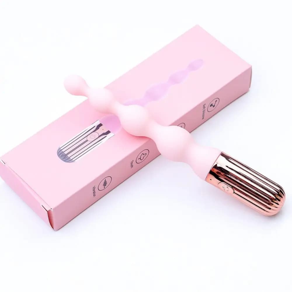 Giocattolo sessuale in silicone, vibratore con perline anali, massaggiatore vibrante, stimolatore prostatico, stimolatore clitorideo per donne e uomini