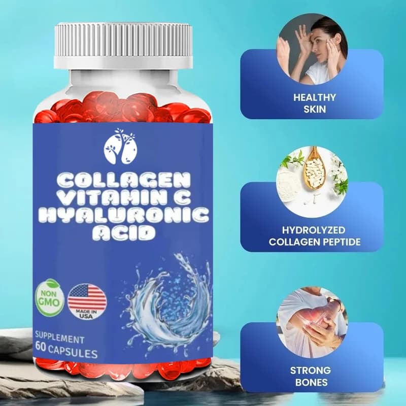 Collagene, vitamina C, acido ialuronico tipo I, II e III | 60 capsule