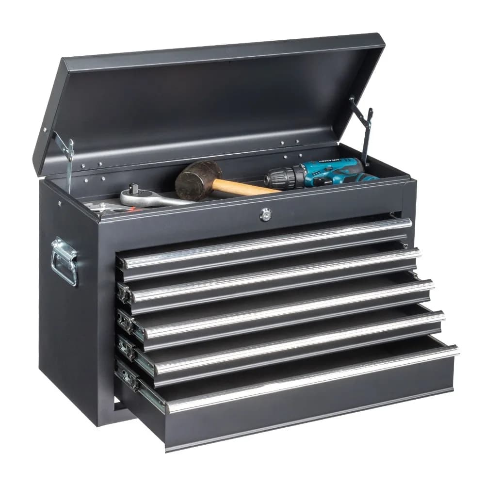23.8" steel tool box with 5 drawers, locking system and keys