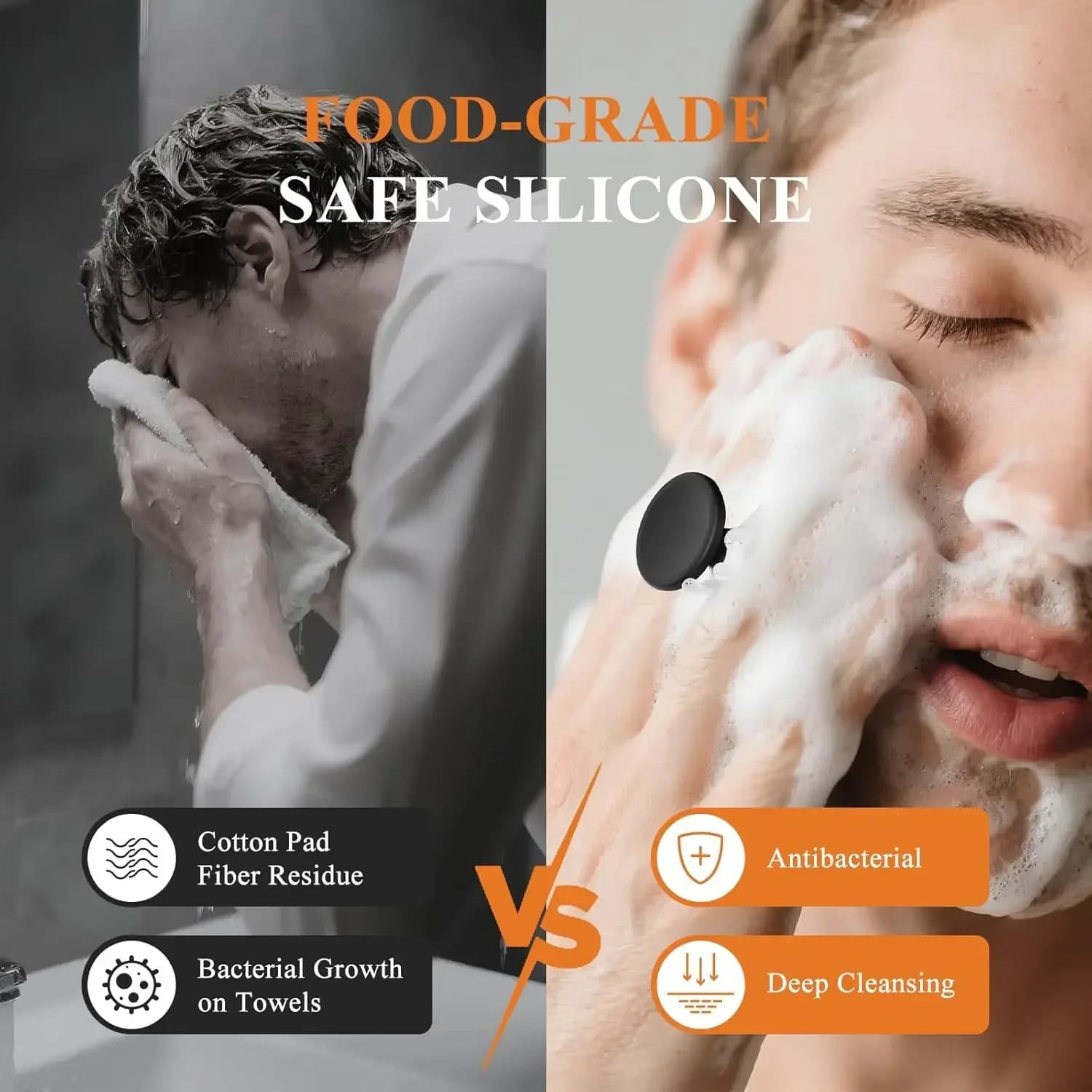 Spazzola Esfoliante in Silicone con Manico Antiscivolo, Scrubber per il Corpo che Pulisce e Massaggia la Pelle, Accessori da Bagno, Spazzola da Bagno