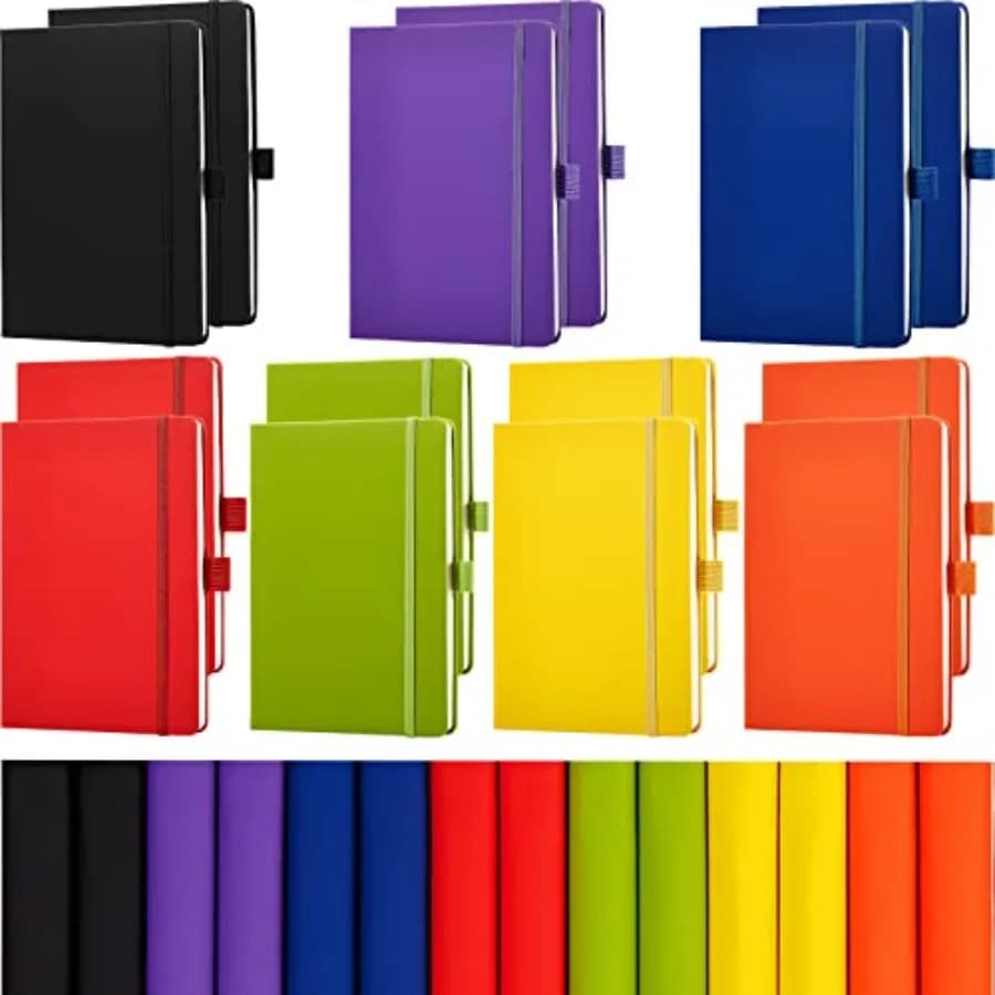 Pack Hardcover Journal Notebooks Bulk Journaling Notebook Wide Ruled PU Leather Ruled Lined Journals with Pen Holder for School
