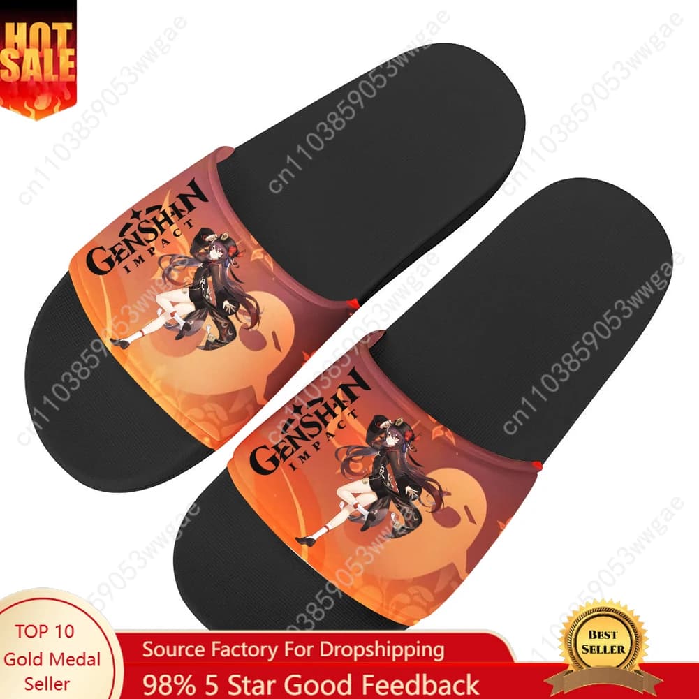 Genshin Walnut Sandals Home Slippers Water Shoes Mens Womens Teenagers Sandal Bathroom Beach Pool Custom Made Summer Slippers