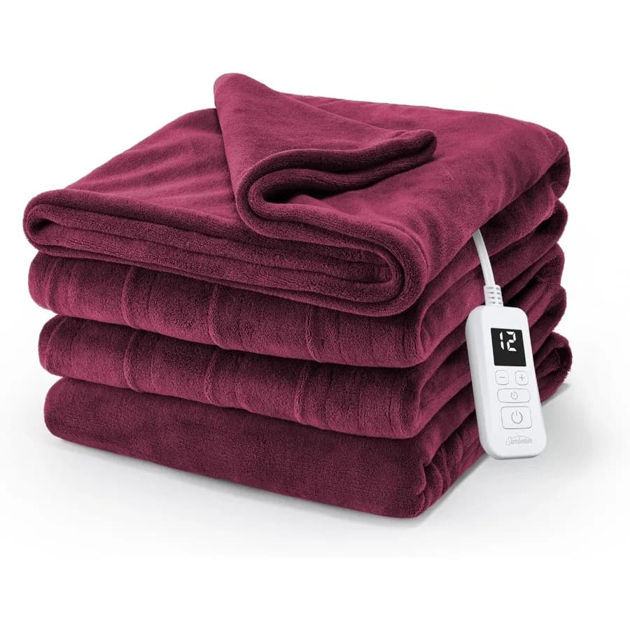 Coperta riscaldata elettrica in micropeluche Royal Luxe 12 impostazioni di calore Spegnimento automatico di 12 ore Riscaldamento rapido Lavabile in lavatrice calda e accogliente