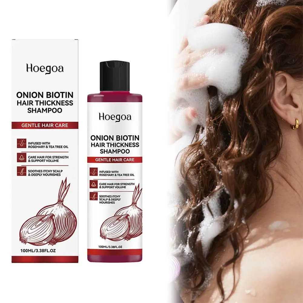 Shampoo alla Cipolla e Biotina 100ml Anti-Caduta dei Capelli, Cura del Cuoio Capelluto, Pulizia Delicata, Rinforza le Radici, Shampoo Volumizzante