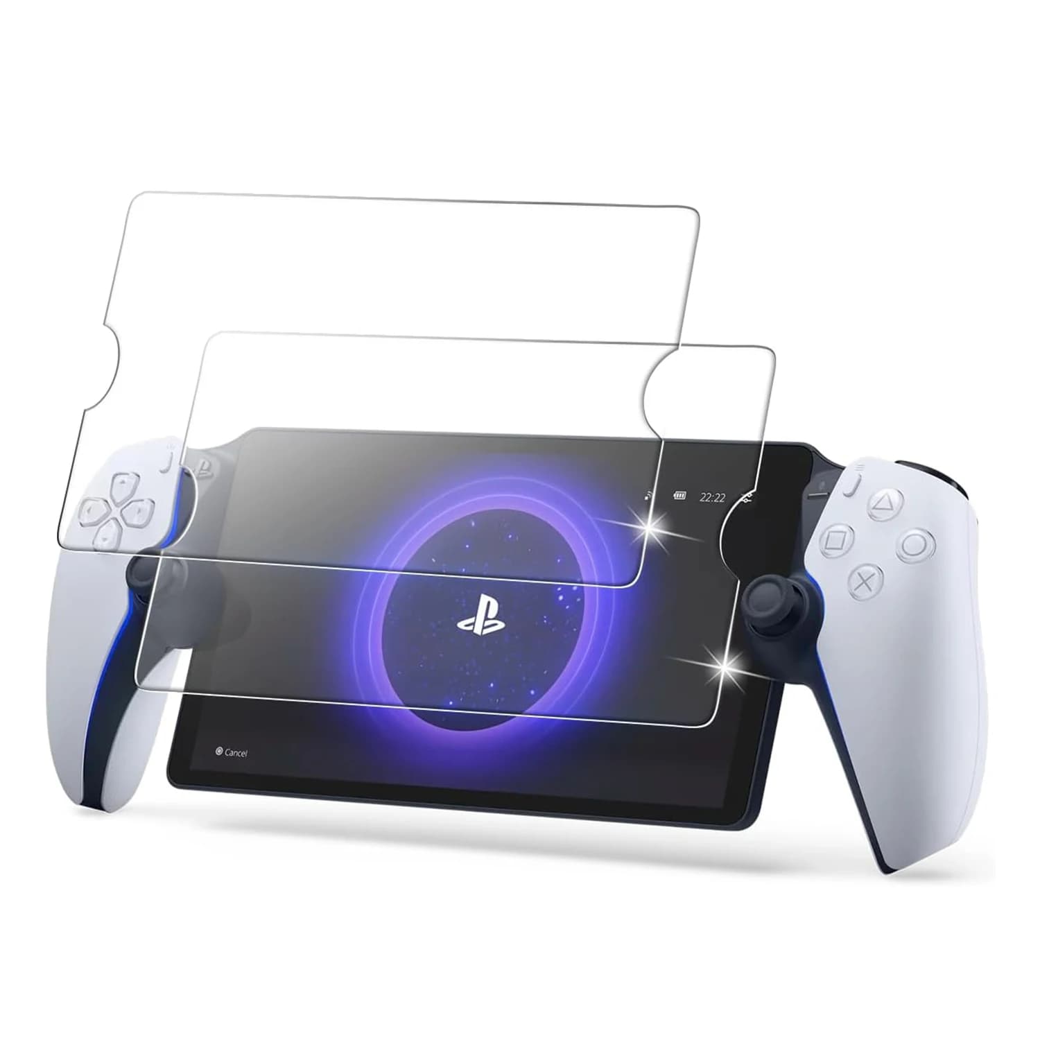 Confezione da 2 pezzi in vetro temperato 9H per PlayStation Portal Protezione per schermo con bordo arrotondato anti-impronte Pellicola da 0,3 mm per portale PS