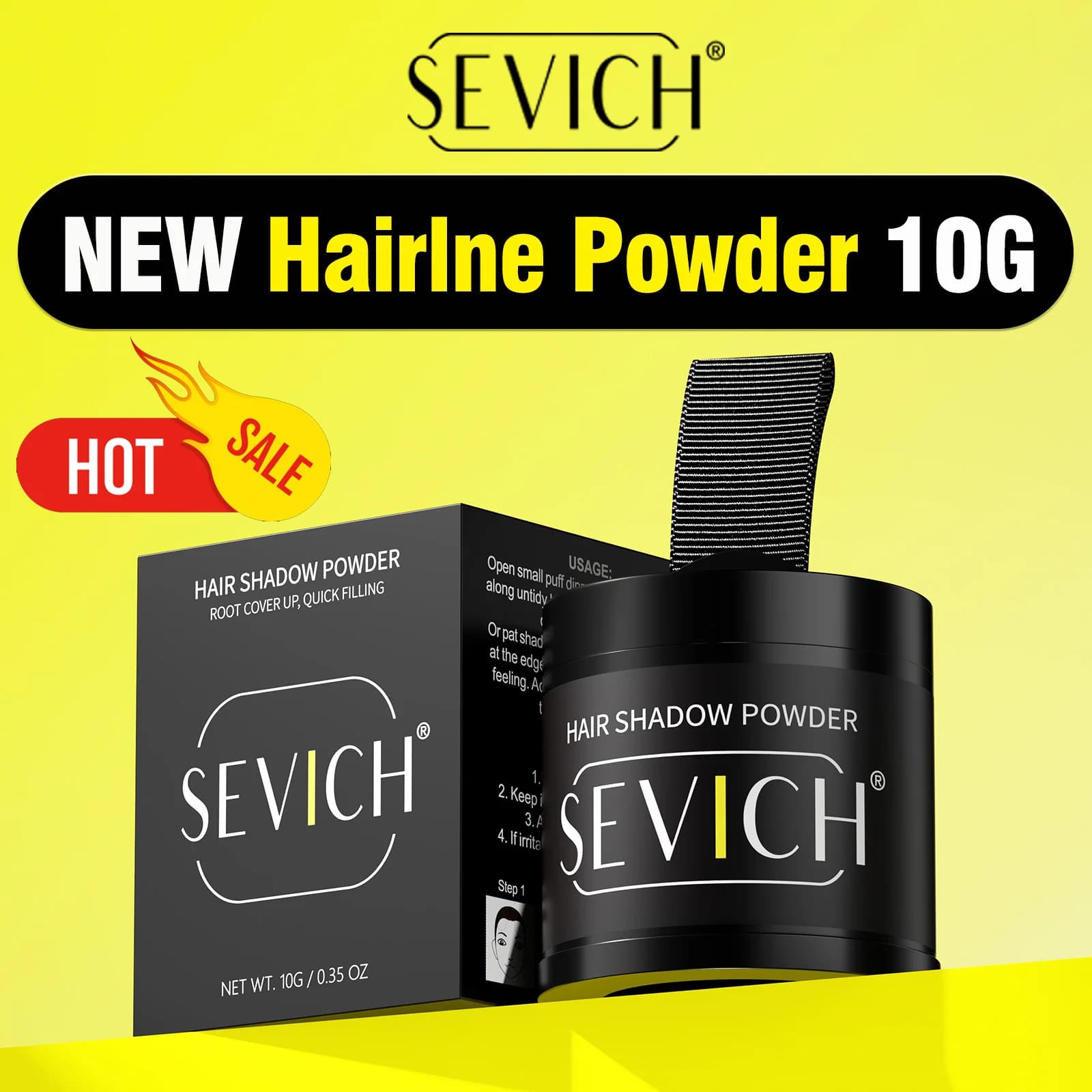 10g SEVICH Line Subtle Powder Radical Covers Black Waterproof Shade For Natural Powder Coats Hair Loss Hair Line Subtle Shadow Hide