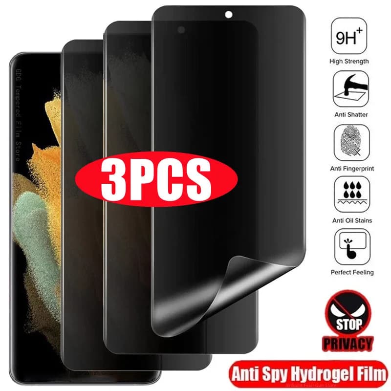 Pellicola Idrogel Privacy 3 Pieces for Samsung S23 S21 S22 S24 S25 S26 Ultra S22 S23 Plus Screen Protection without Unlock with Digital Embedding