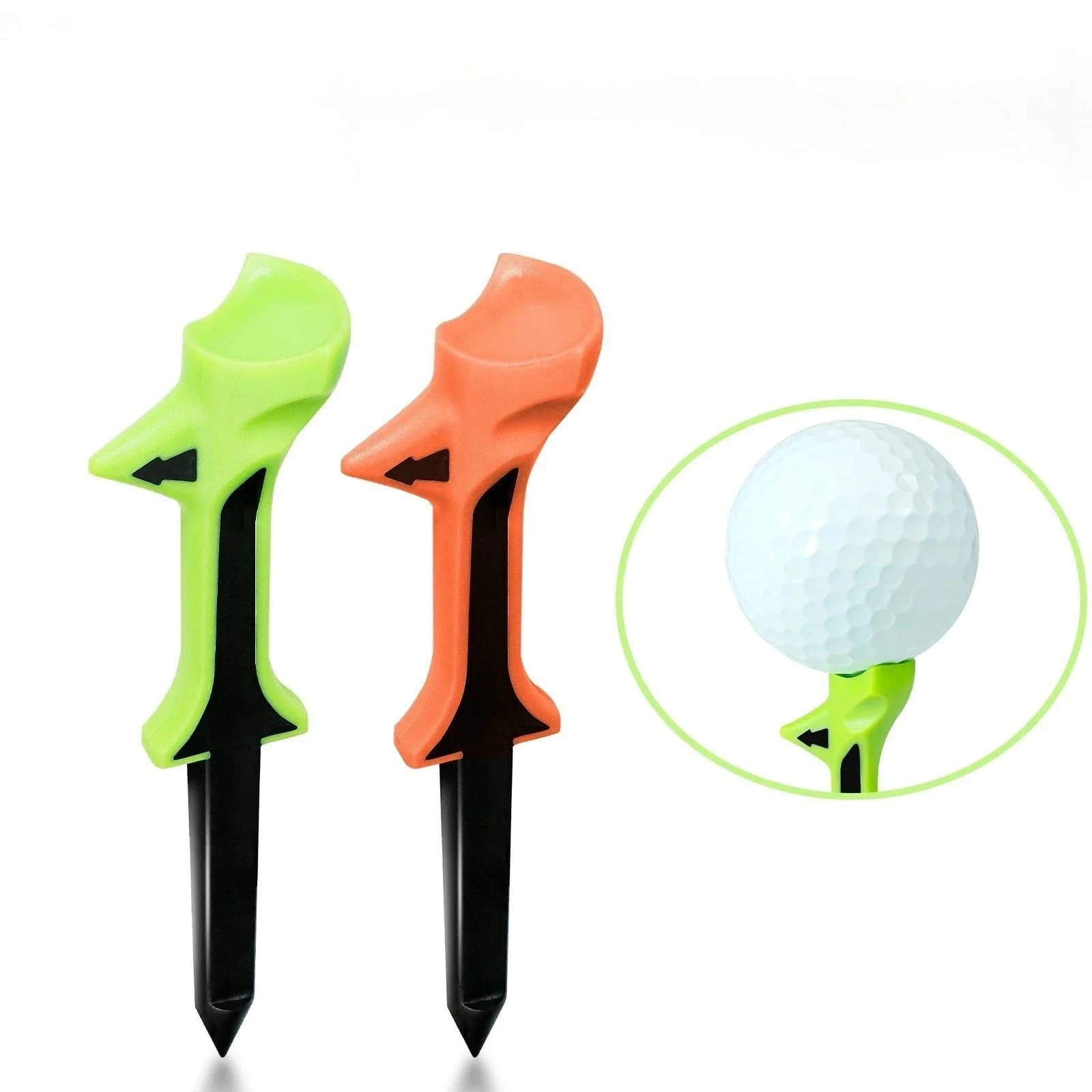 10 Pezzi Tee da Golf 83mm con Doppia Angolazione per Palla TE030