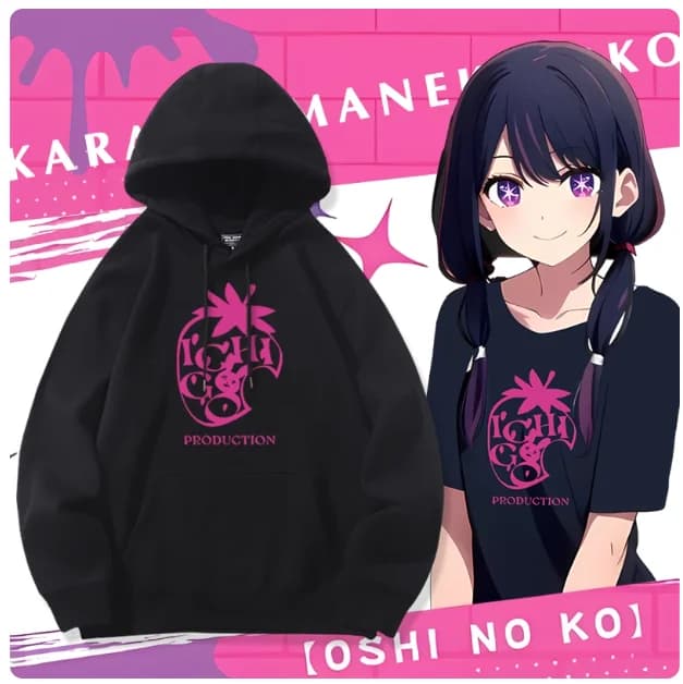 Anime OSHI NO KO Hoshino Ai Hooded Hoodie Cosplay Costume Autumn Winter Men Women Coat Loose Jacket Tops Gifts FP