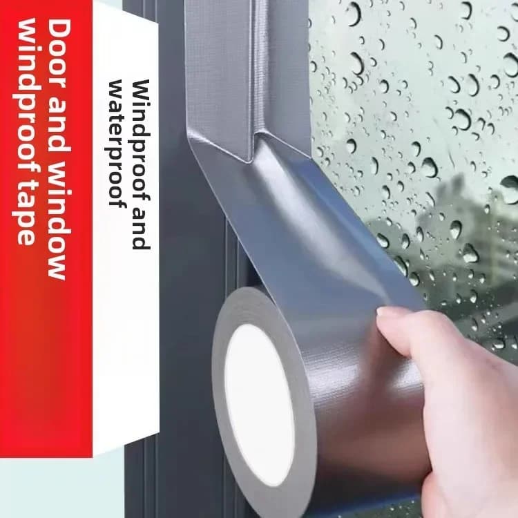 10m Thick Industrial Tape (Silver-Gray) - Single-Sided, Waterproof/Windproof, Wear-Resistant for Repair & Bundle Tasks