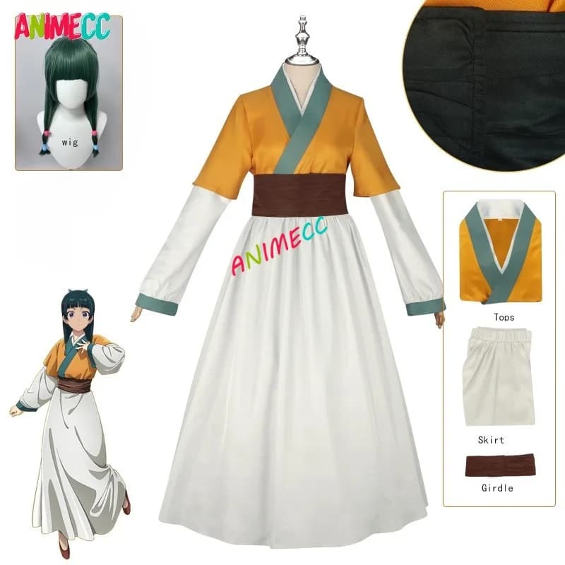 IN MAGAZZINO S-2XL Suirei Maomao Costume Cosplay Wig Anime The Apothecary Diaries Cosplay Set Complete Halloween Festival for Women