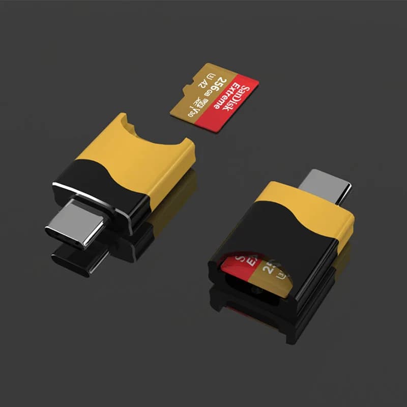 1PCS Mini Lettore di schede di tipo C Mobile OTG Micro SD Slot per scheda nascosta in lega di alluminio Plug Play Flash Drive per Huawei iPad MacBook