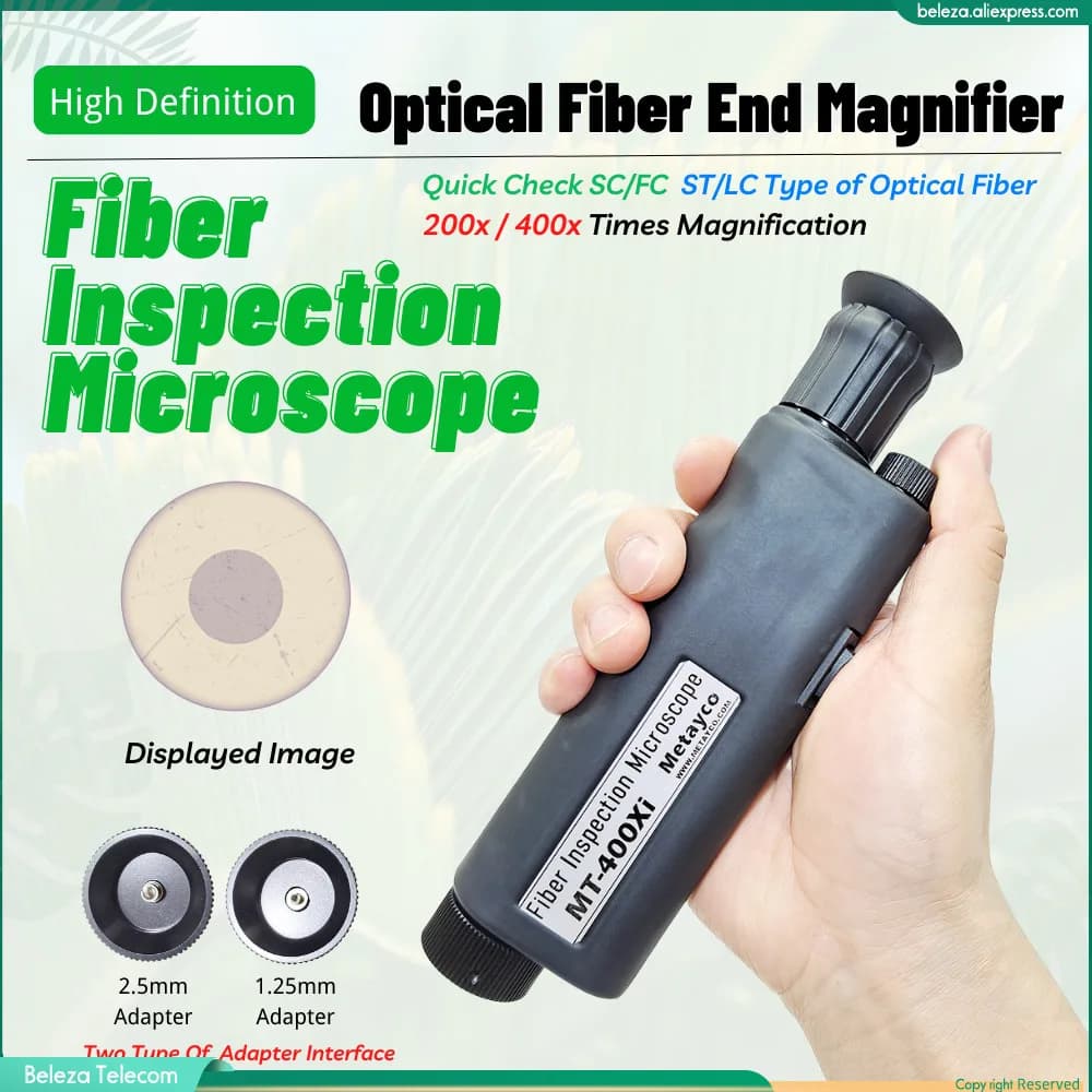 Lente d'ingrandimento per ispezione in fibra intelligente MT-400Xi/200Xi/400X/200X microscopio per ispezione ottica in fibra doppio vetro per illuminazione a LED