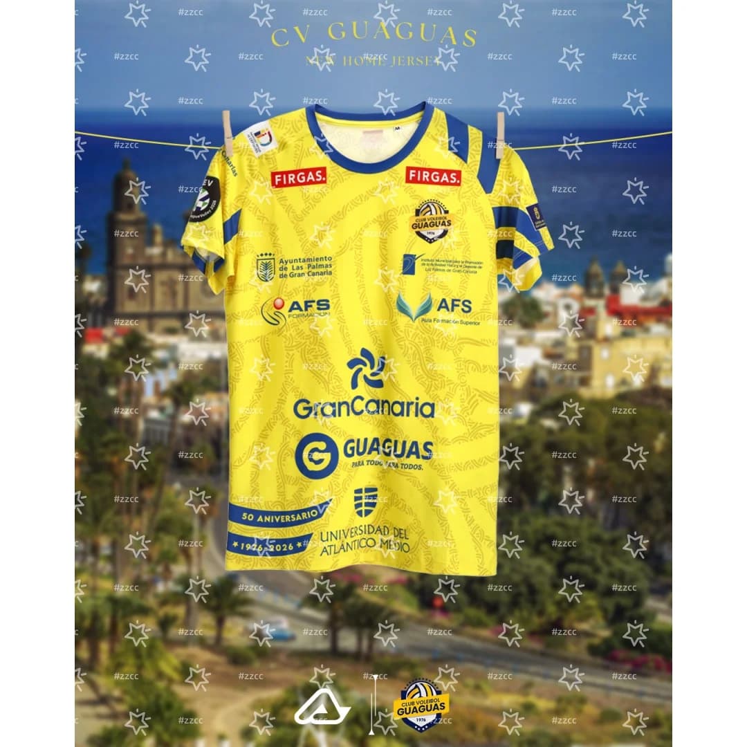 Maglia da pallavolo CV Guaguas Superliga 25-26, Maglia Home, Sportiva Primaverile ad Asciugatura Rapida, T-shirt da Uomo, Abbigliamento per Bambini, T-shirt da Donna