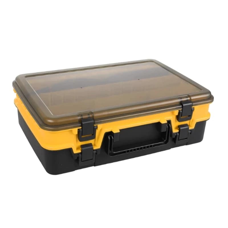 Tap fishing box baits for container storage of multiple hook compartments