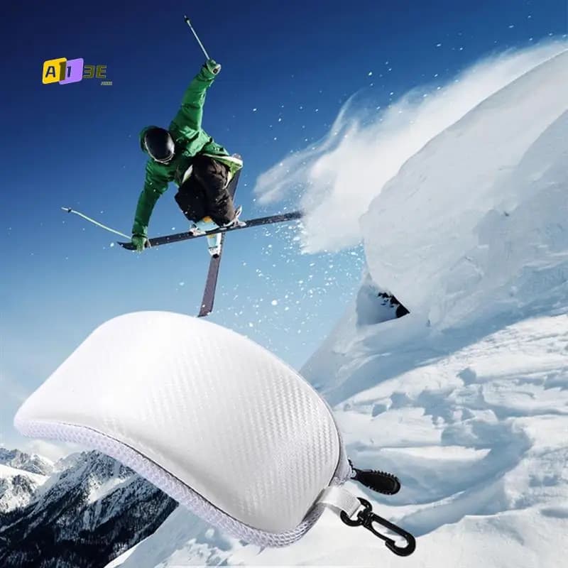 A03E-1 Pezzo Custodia protettiva per occhiali da sci e neve Scatola per occhiali da moto impermeabile anti-shock nera