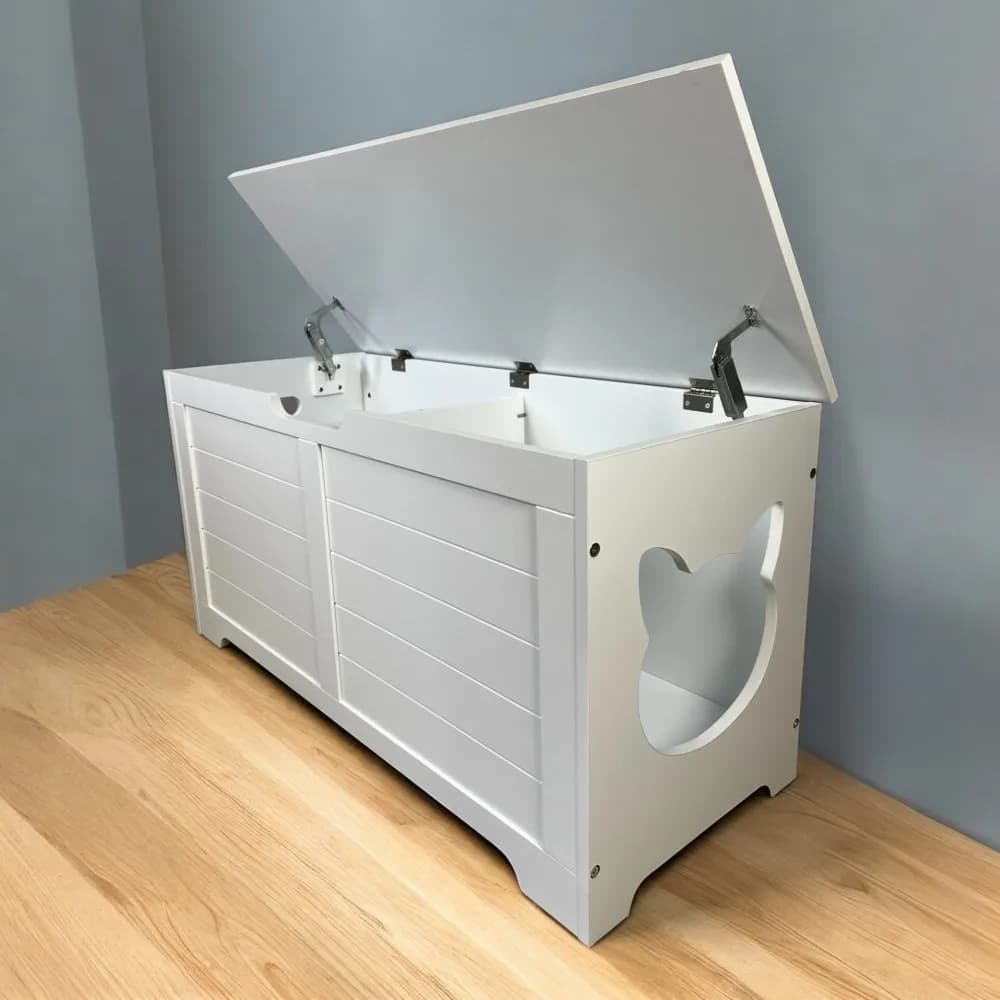 Mobili per lettiera per gatti con apertura superiore da 39,4", bagno per gatti, coperchio per lettiera nascosta, armadietto per gatti di grandi dimensioni