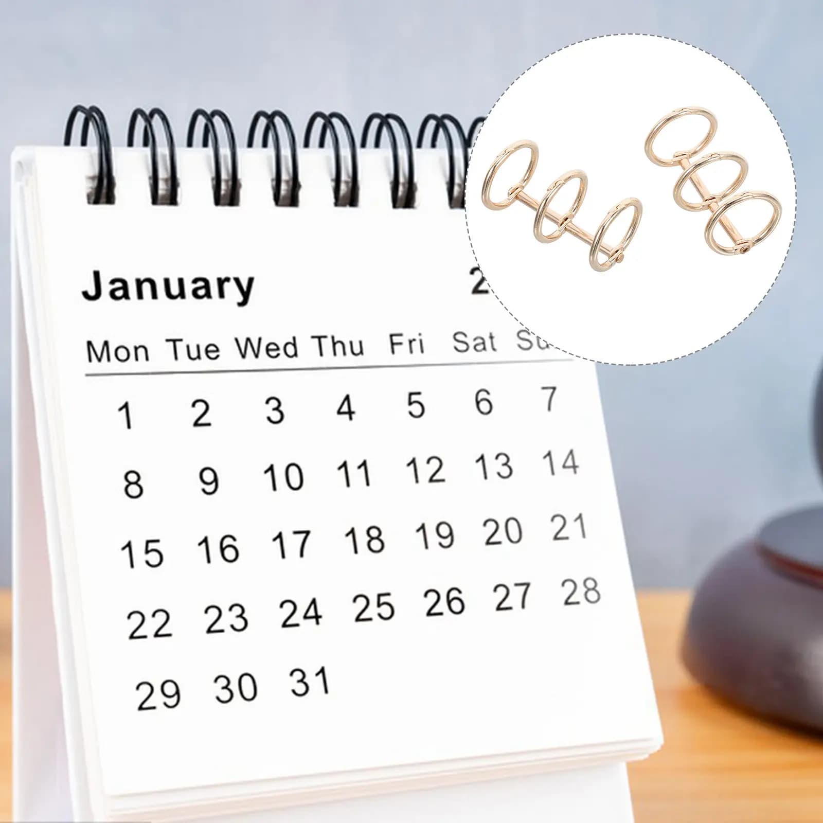 2 Pezzi Anelli Metallici per Rilegatura Calendari, Quaderni Fai-da-Te, Agende, Diari di Viaggio, Album Fotografici