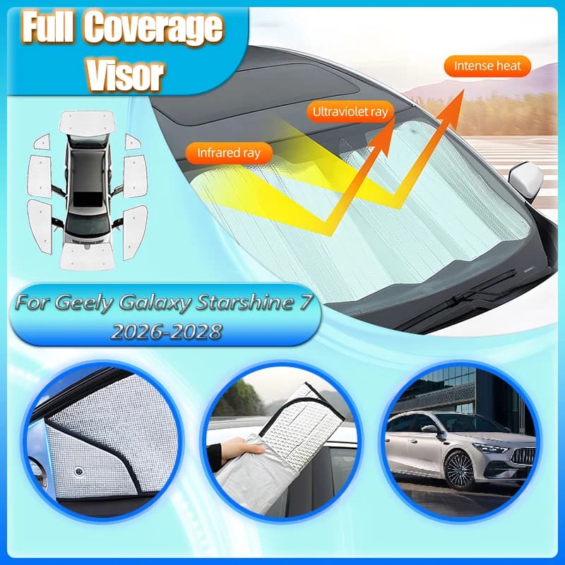 Car Full Coverage Sunshades For Geely Galaxy Starshine 7 P182 2026 2027 2028 Window Windshield Sun Visors Anti-UV Accessories