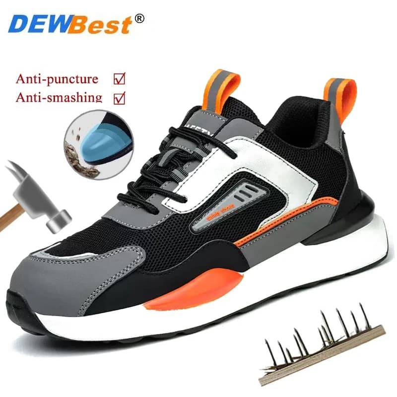 Scarpe da lavoro traspiranti da uomo estive leggere e alla moda, anti-sfondamento, anti-perforazione, resistenti all'usura, 6KV