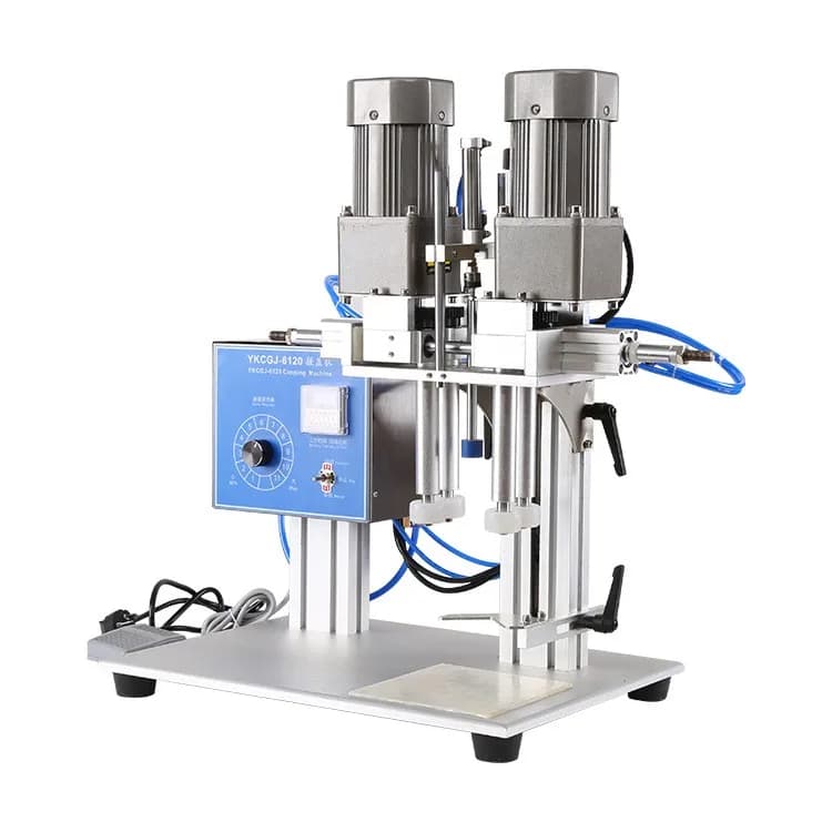 Semi-automatic Pneumatic Table Carpet Machine for Plastic Carpets, for Cosmetics, Water, Drinks, Glass Spray Bottles