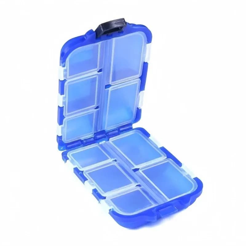 10 Slot Mini Fishing Hook Tackle Storage Box Portable Plastic Bait Organizer Fishing Accessories Case