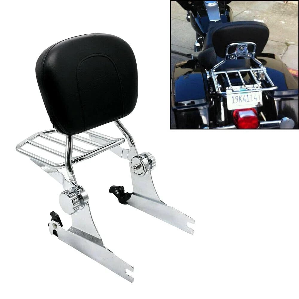Schienale moto Sissy Bar Portapacchi cromato adatto per Harley Softail Deluxe 05-18 Softail Deluxe EFI FLSTNI 2005- 2006