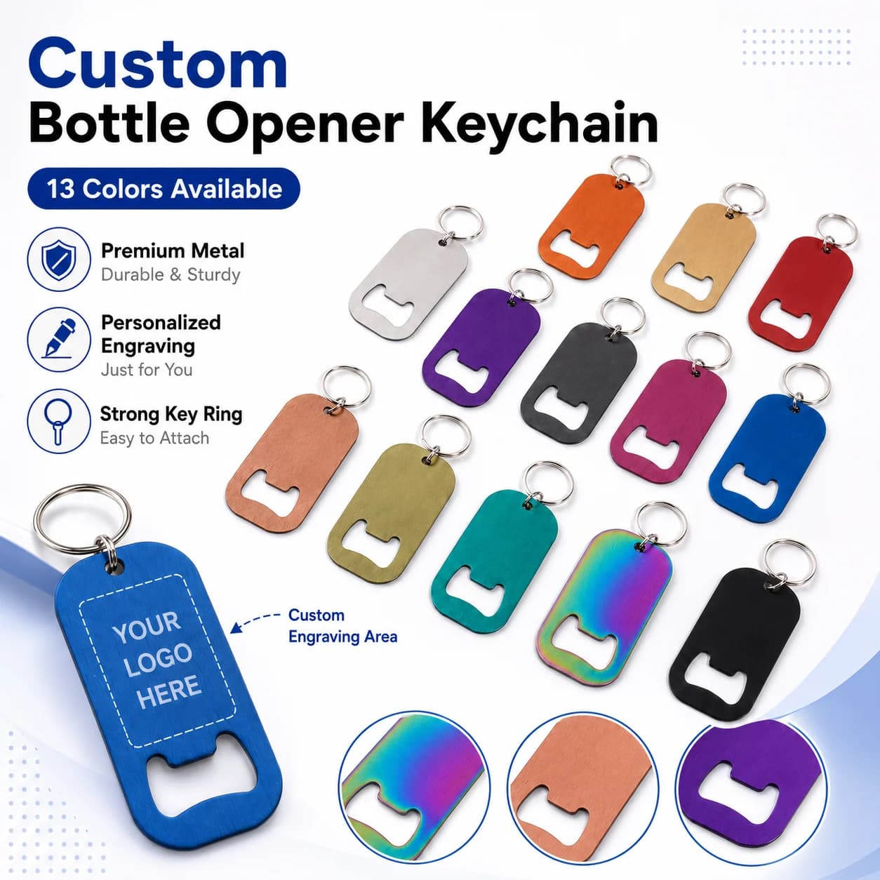 Custom Text Bottle Opener Keychain Laser Engraved Stainless Steel Business Gift Wedding Favor Portable Personalized Beer Opener