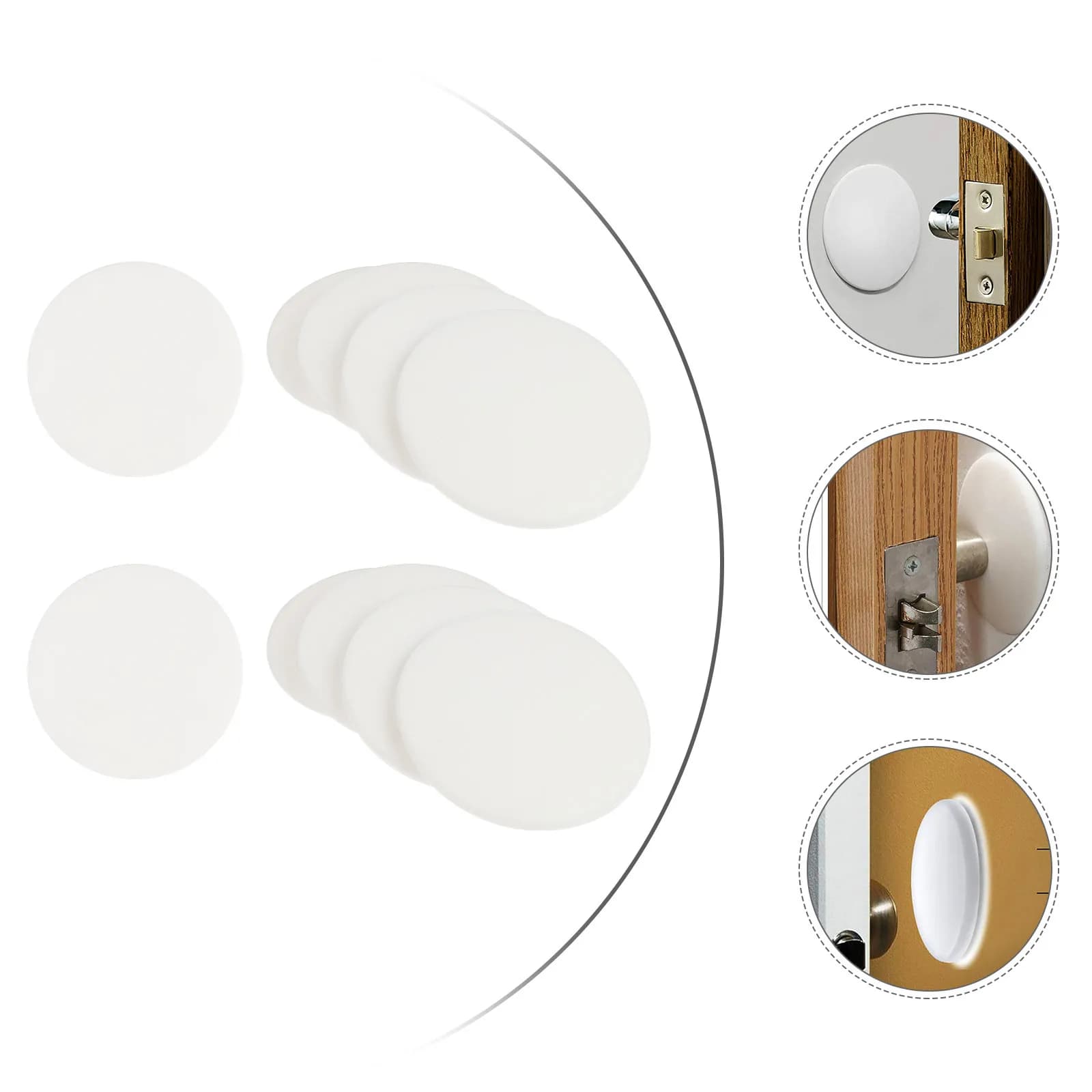10 Pezzi Paracolpi Adesivi in Silicone per Porte, Protezione Murale Fonoassorbente, Cuscinetti Ammortizzanti per Maniglie e Armadietti
