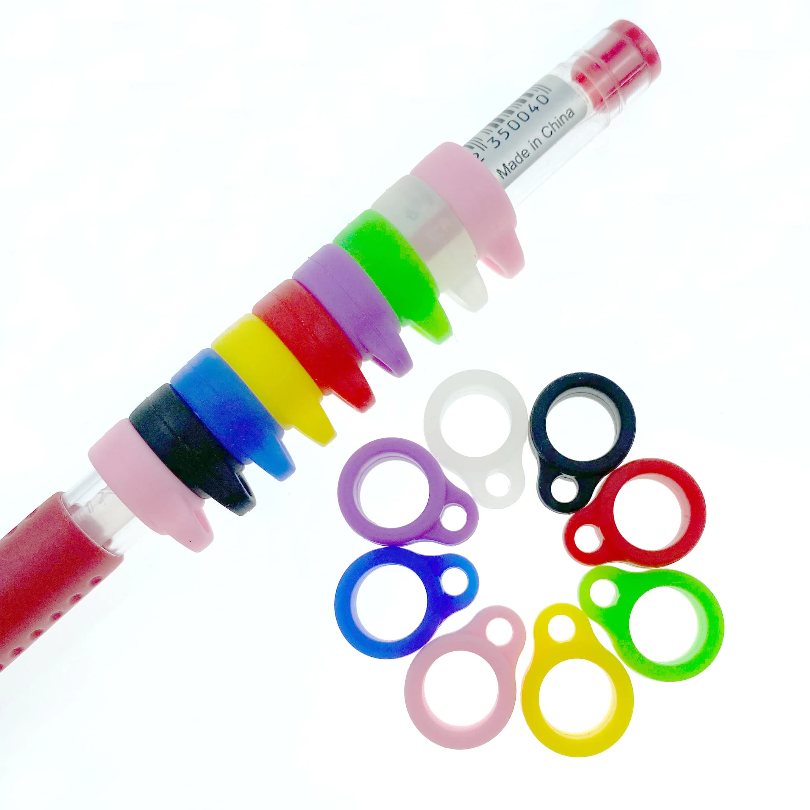 8mm universale anti-perso spazzolino penna collana cordini anello portatile anti-goccia anello in silicone matita a condensatore apparecchio acustico