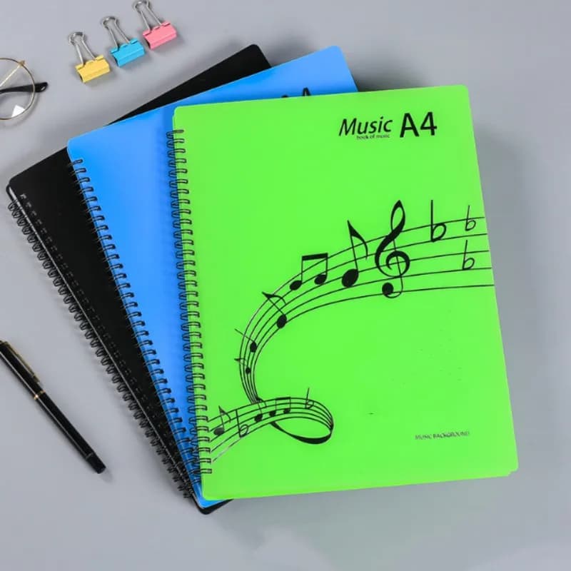 Cartella musicale multistrato da 30 pagine Raccoglitore di bilancio in plastica Prodotti per archiviazione Borsa per documenti Organizzatore da scrivania per libri di pianoforte A4