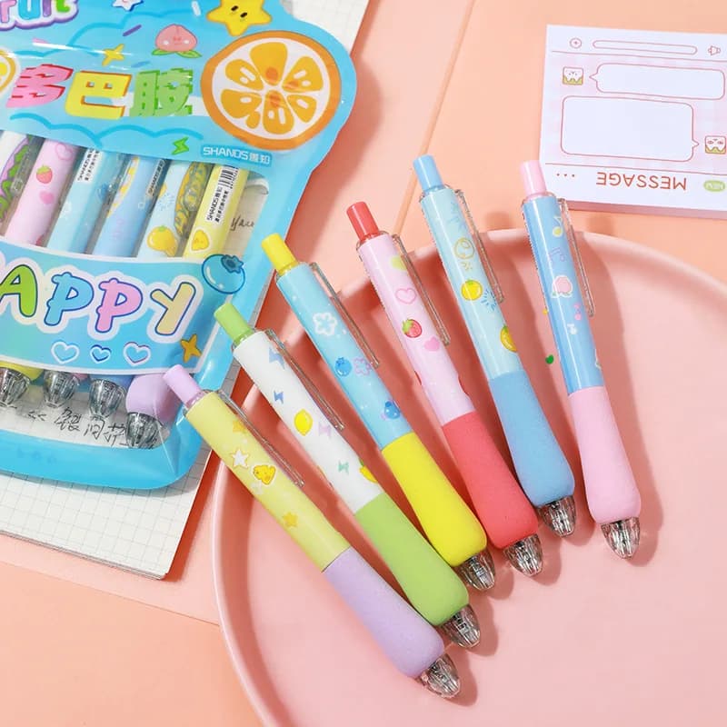 6 pezzi di penna gel neturale scrittura fluorescente disegno penne Fel arte carino handaccount fai da te carino pastello cancelleria