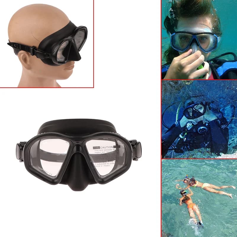 Tempered Glass Optical Underwater Mask with Silicone Gasket for Adults