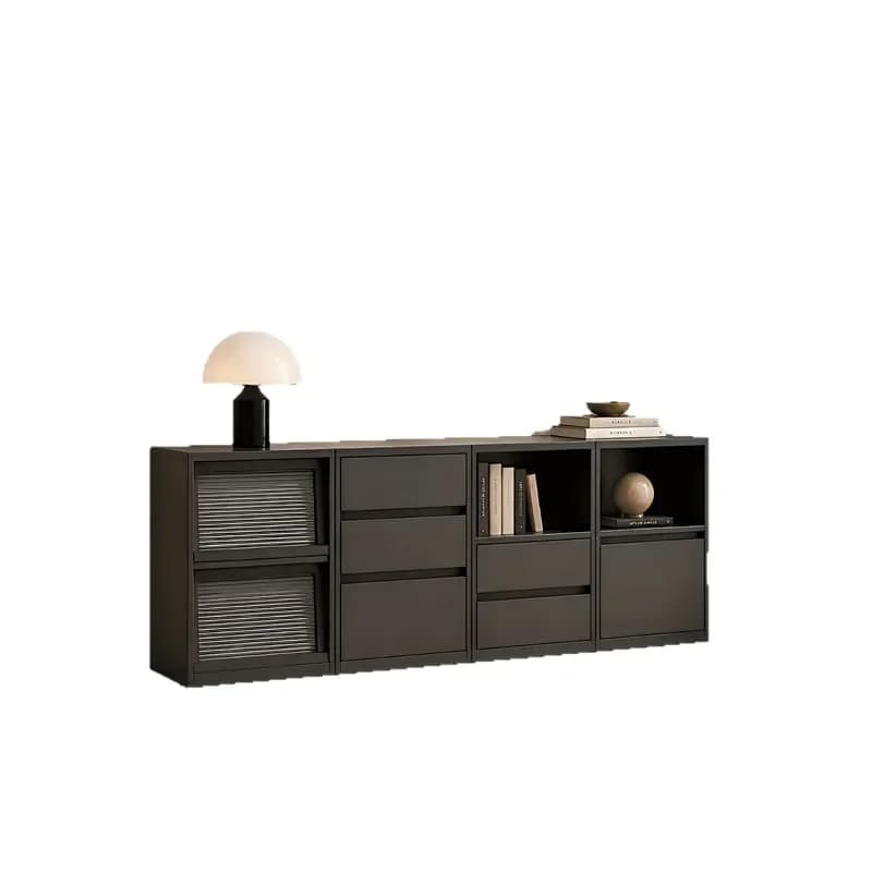 Modern Low Bookcase Wall Mounted Storage Shelf Living Room Display Cabinet Bedroom Side Unit Floor Standing Organizer
