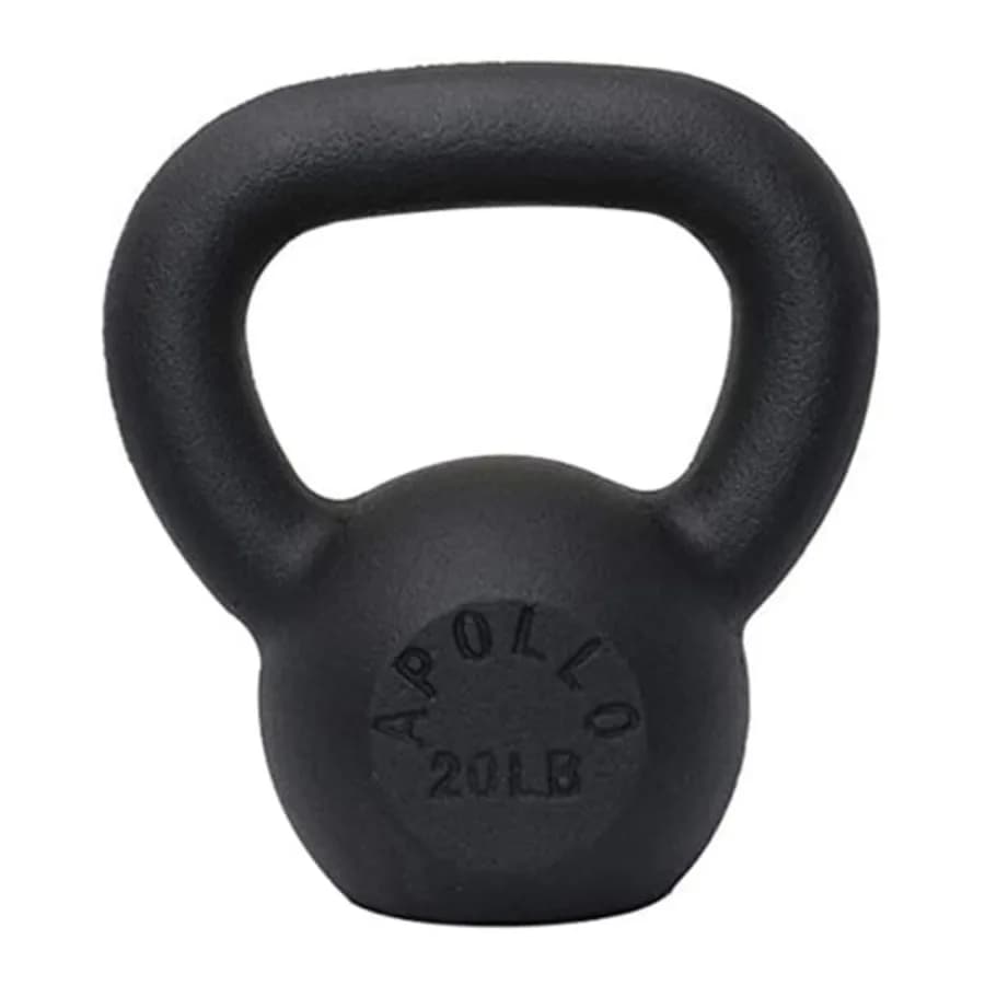 Kettlebell in Ghisa Massiccia da 20 Libbre per Allenamento di Forza e Sviluppo Muscolare, Nero con Finitura Resistente