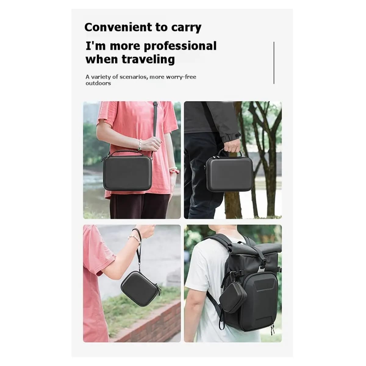 ABSF Waterproof Bag with Charging Base and Selfie Stick Support for DJI Osmo Action 6 Camera Accessories