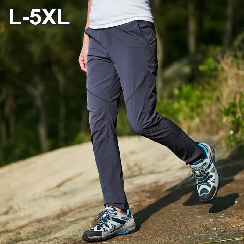 Uomo donna sport all'aria aperta pantaloni ad asciugatura rapida 5XL Plus Size Summer Mesh traspirante Stretch pantaloni Casual in seta di ghiaccio pantaloni da pesca