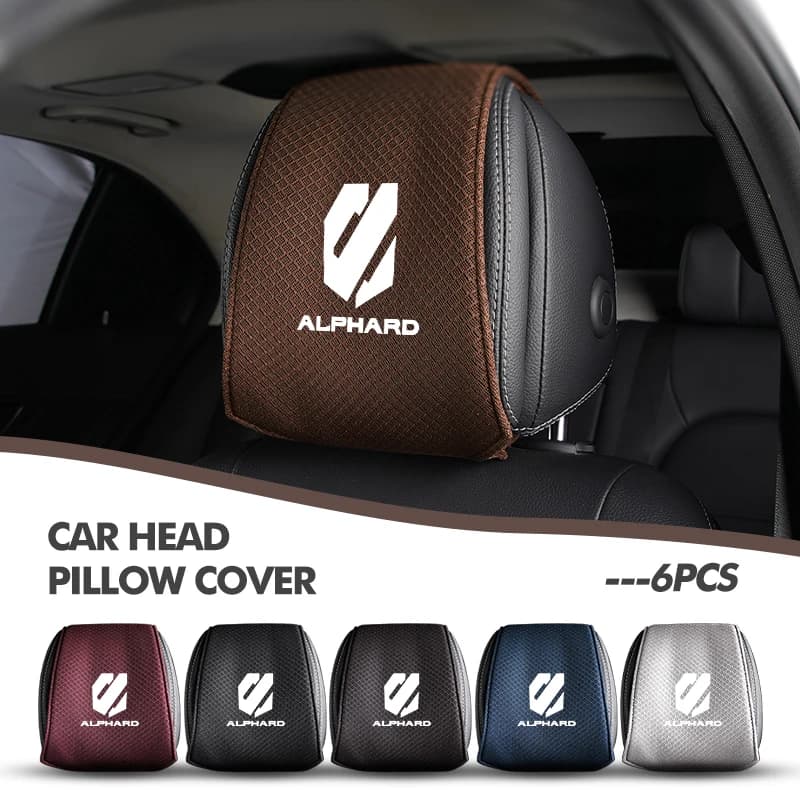 Car Seat Back Headrest Ice Silk Support Pad Head Pillow Covers For Toyota Alphard Vellfire 10 20 30 Series 2020 2021 2022 2023