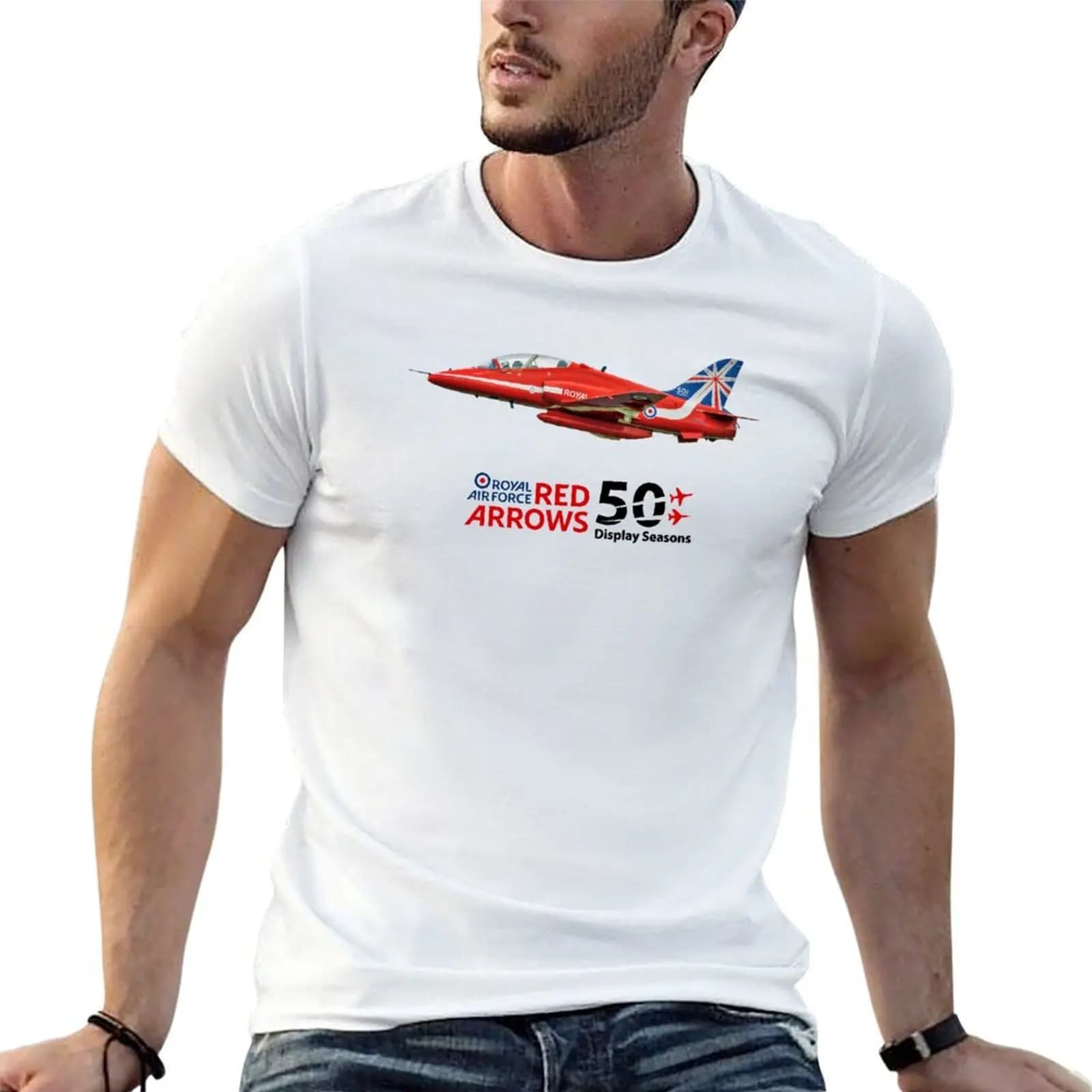 T-shirt RAF Red Arrows da uomo, t-shirt in cotone per uomo, t-shirt divertenti in cotone al 100%, t-shirt in cotone